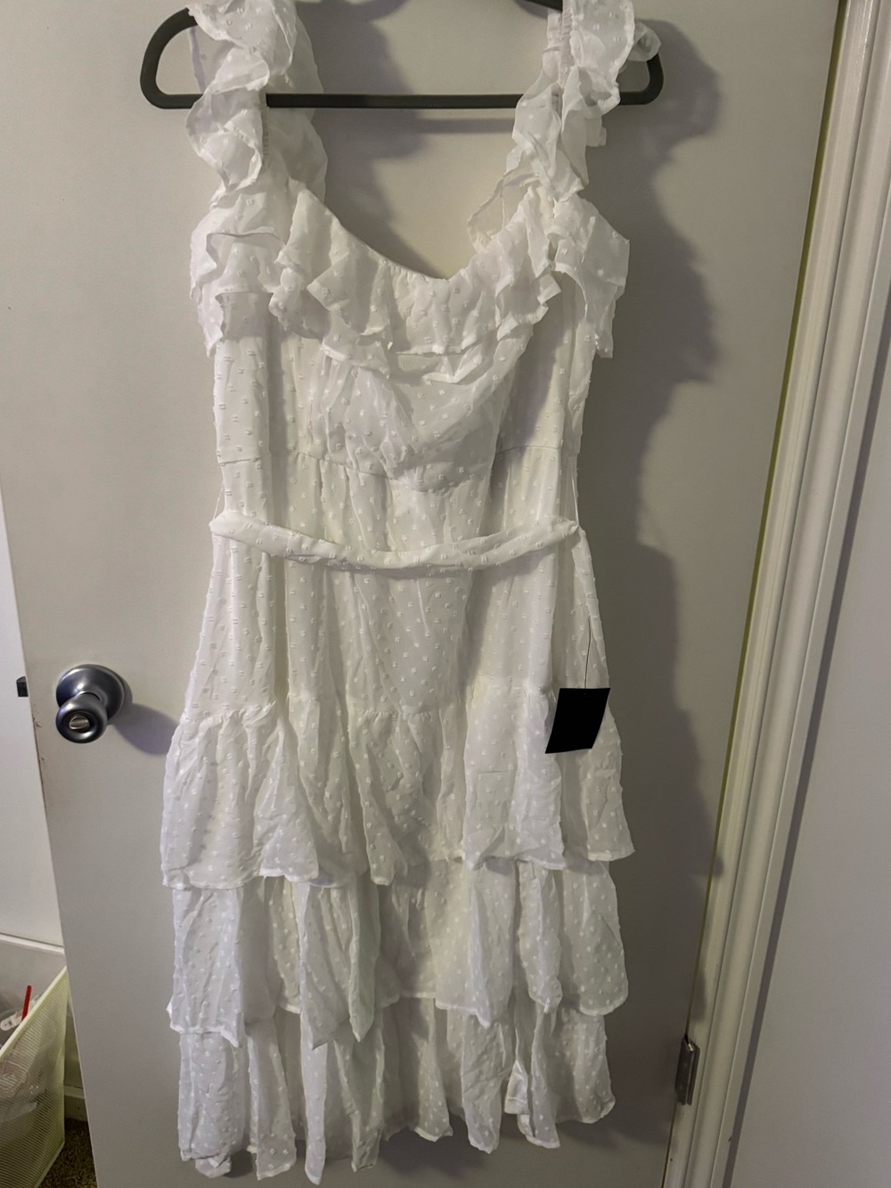Lulu's White Ruffle Tiered Midi Dress